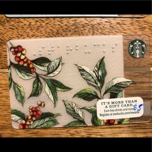 STARBUCKS CHRISTMAS CARD BRAIL ON FRONTCRANBERRIES